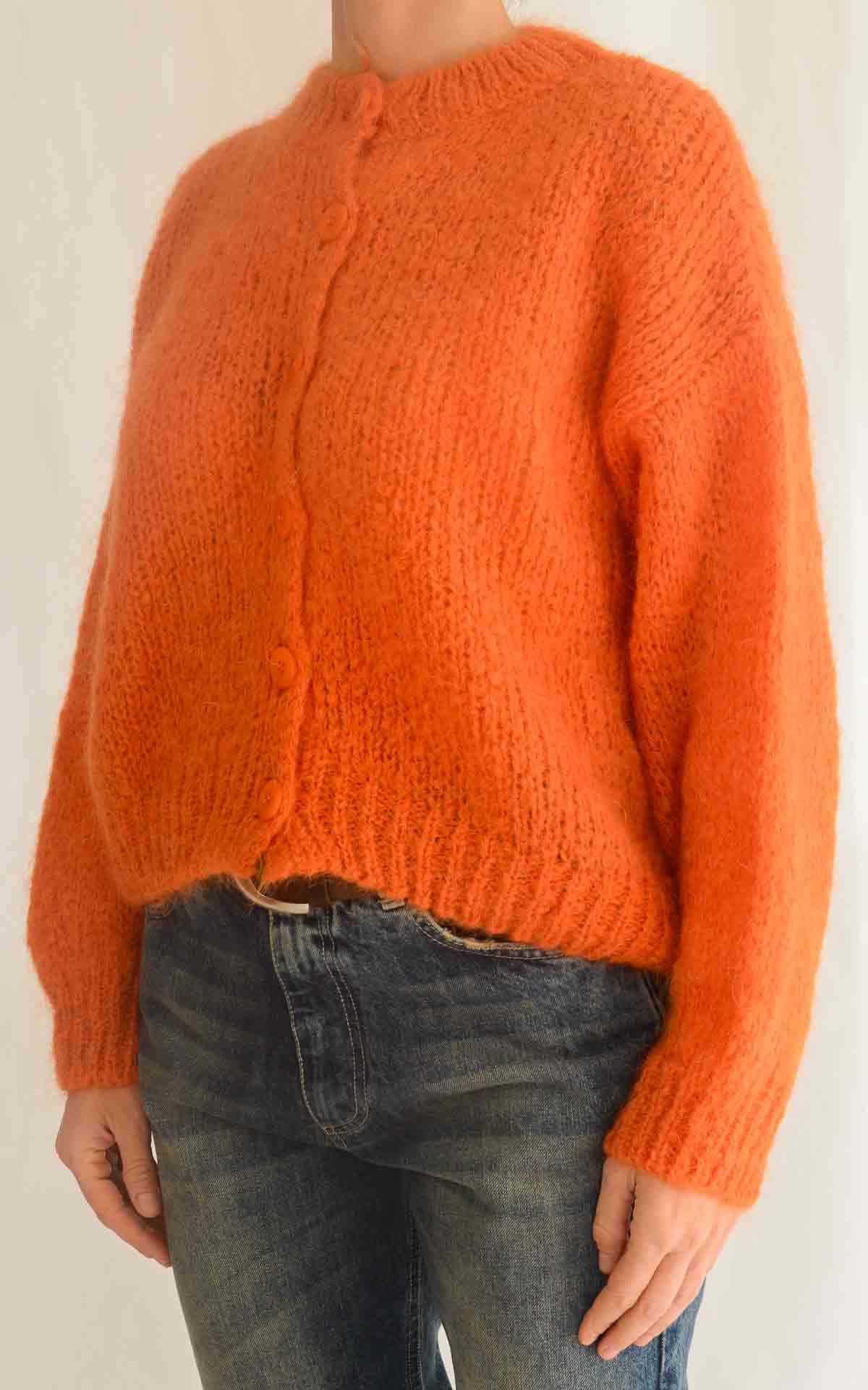 OFF-ON- Cardigan girocollo - ARANCIO