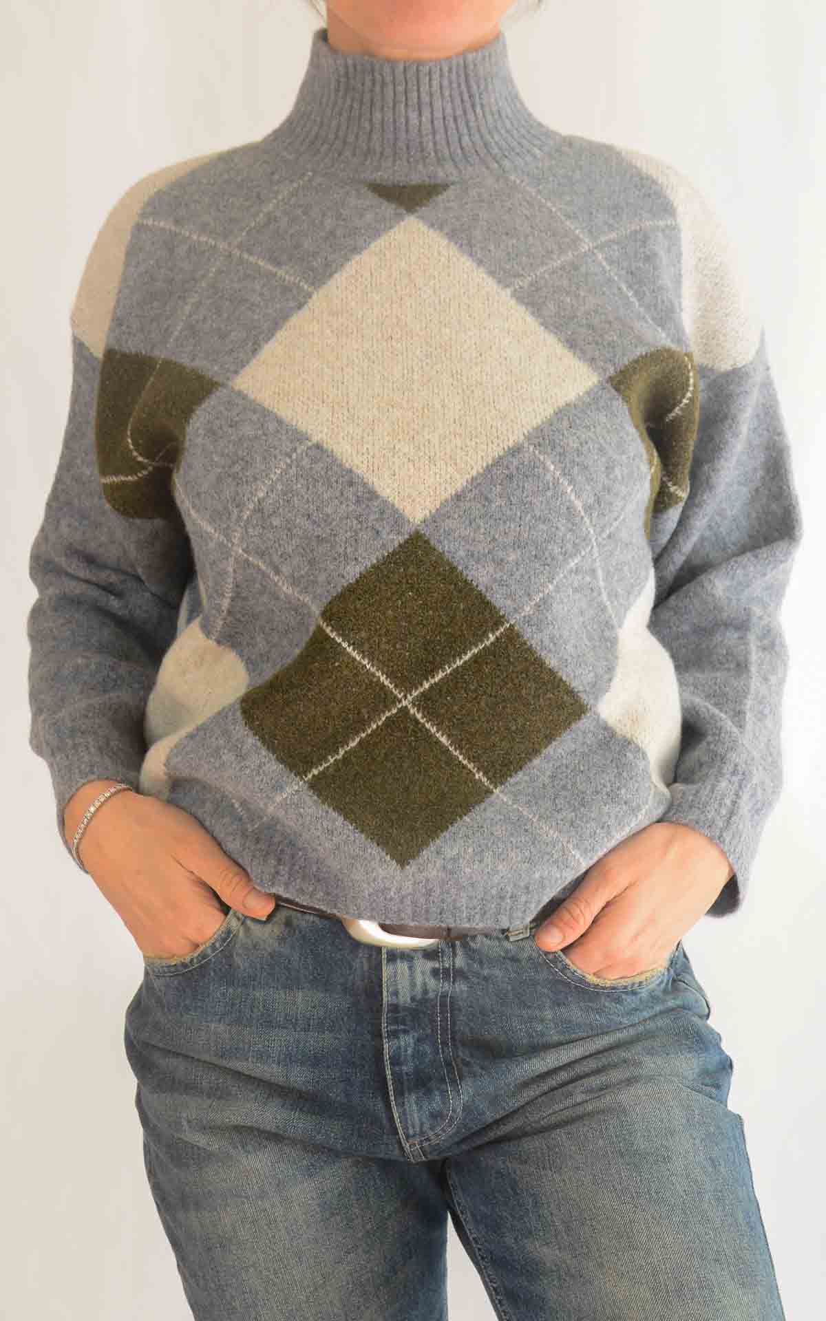 SUSYMIX - Maglia lupetto rombi - GRIGIO