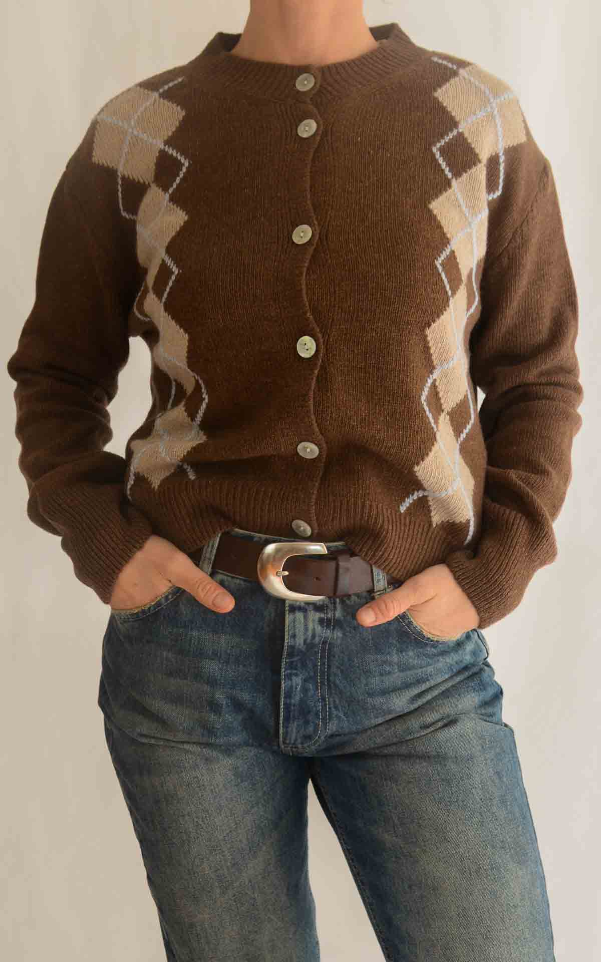 SUSYMIX - Cardigan rombi - MORO