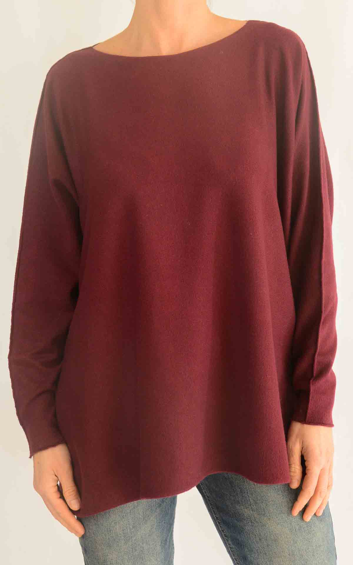 OFF-ON - Maglia scollo barca over - BORDEAUX