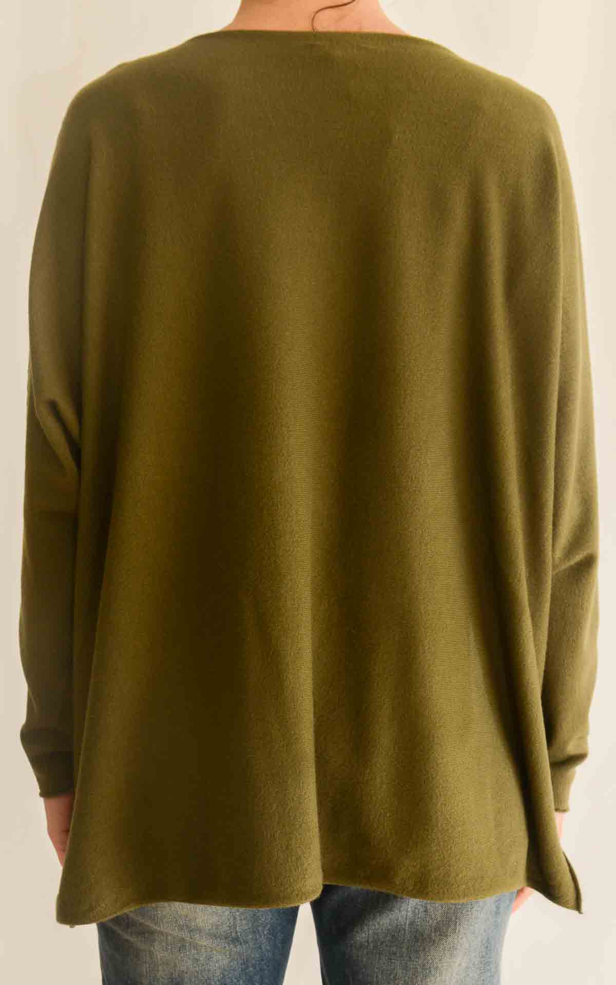 OFF-ON - Maglia scollo barca over - VERDE