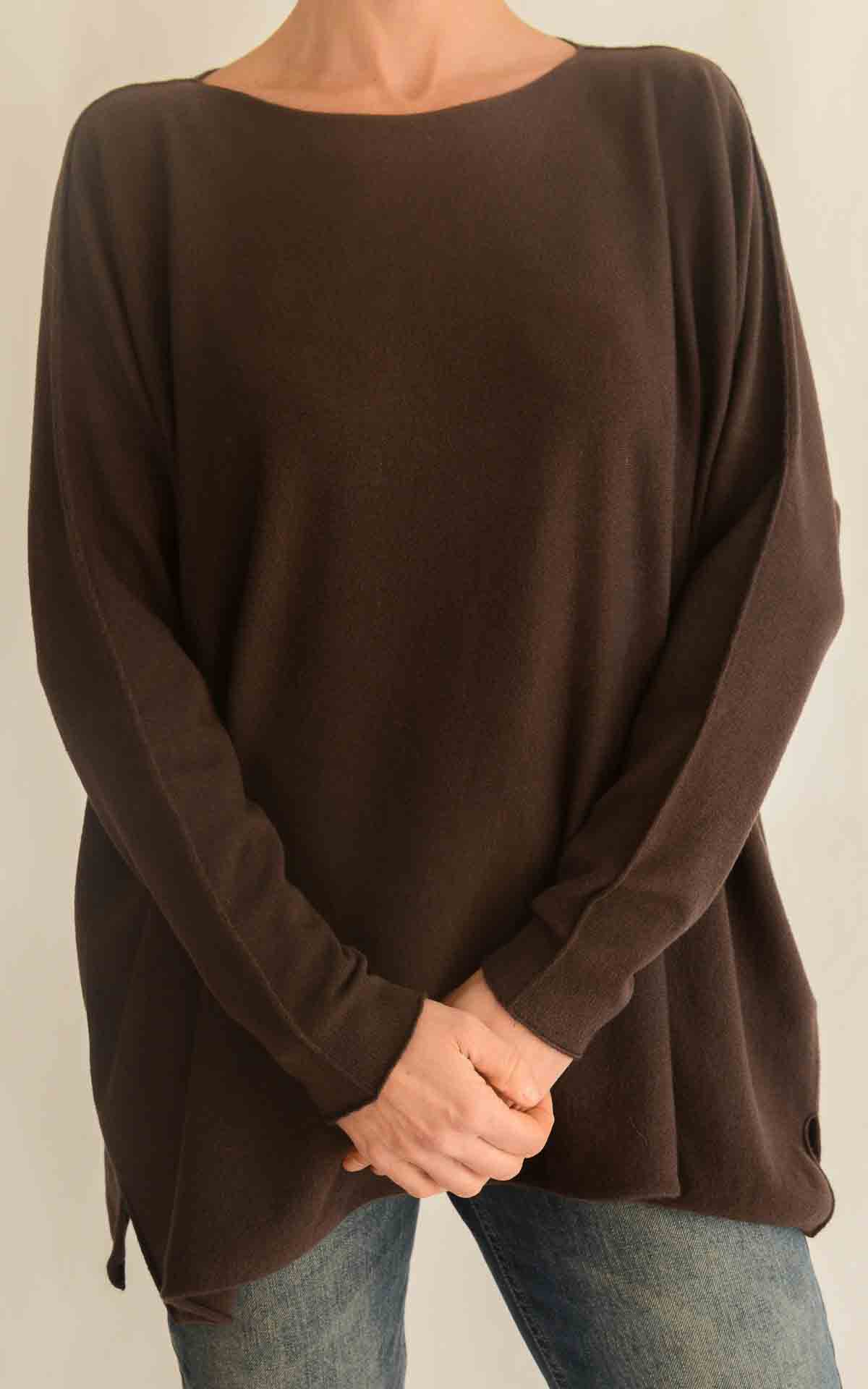 OFF-ON - Maglia scollo barca over - MORO