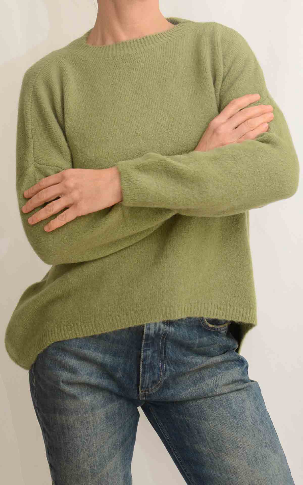 OFF-ON - Maglia baby alpaca - VERDE SALVIA