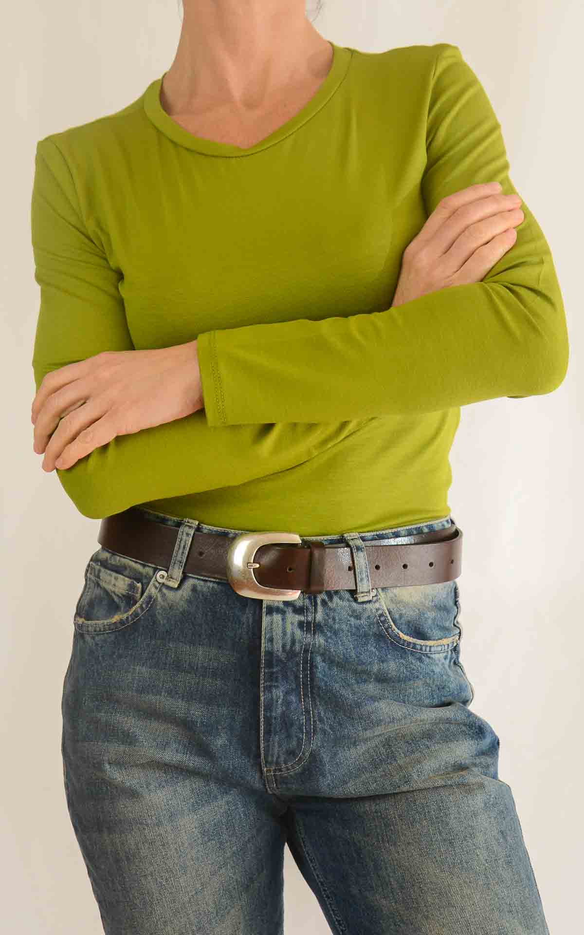 INITIAL - T-Shirt tinta unita - VERDE PISTACCHIO