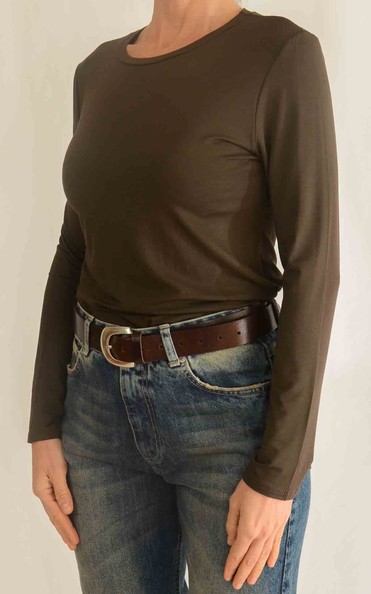 INITIAL - T-Shirt tinta unita - MORO