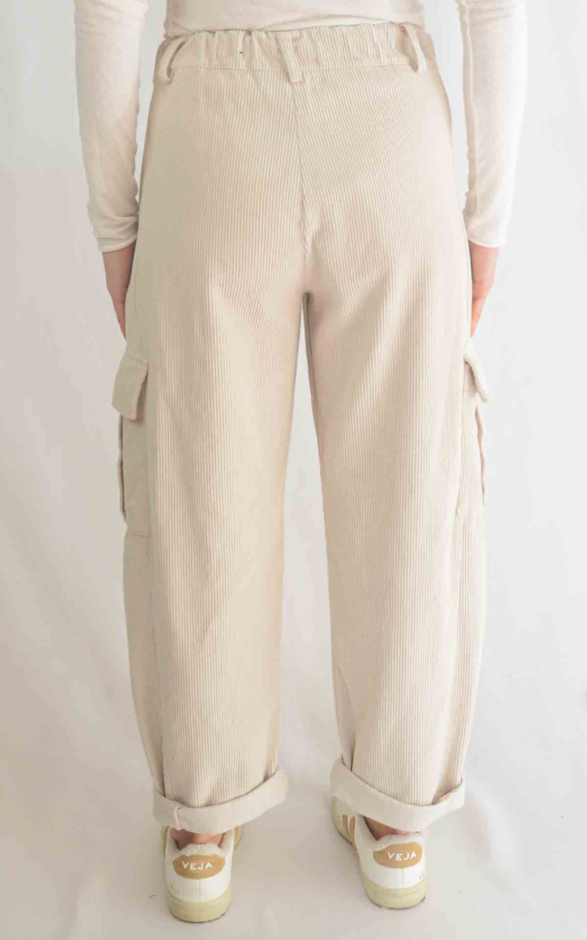 SUSYMIX - Pantalone tasca velluto - AVORIO