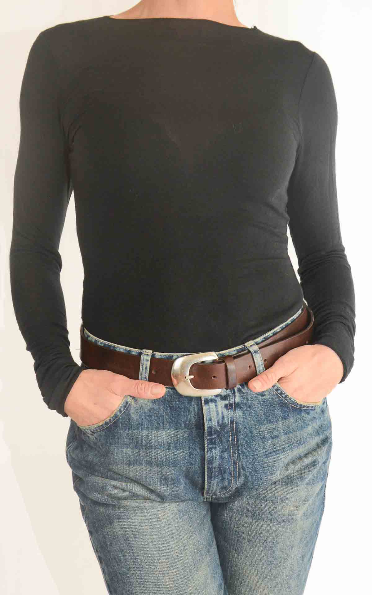 OFF-ON - Maglia misto cachemire scollo barca - NERO