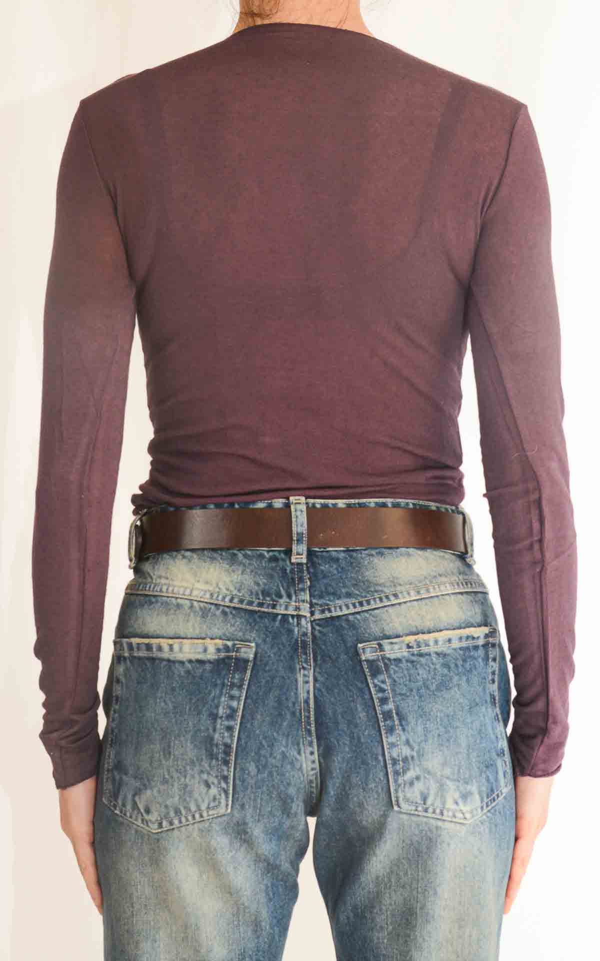 OFF-ON - Maglia misto cachemire scollo barca - BORDEAUX