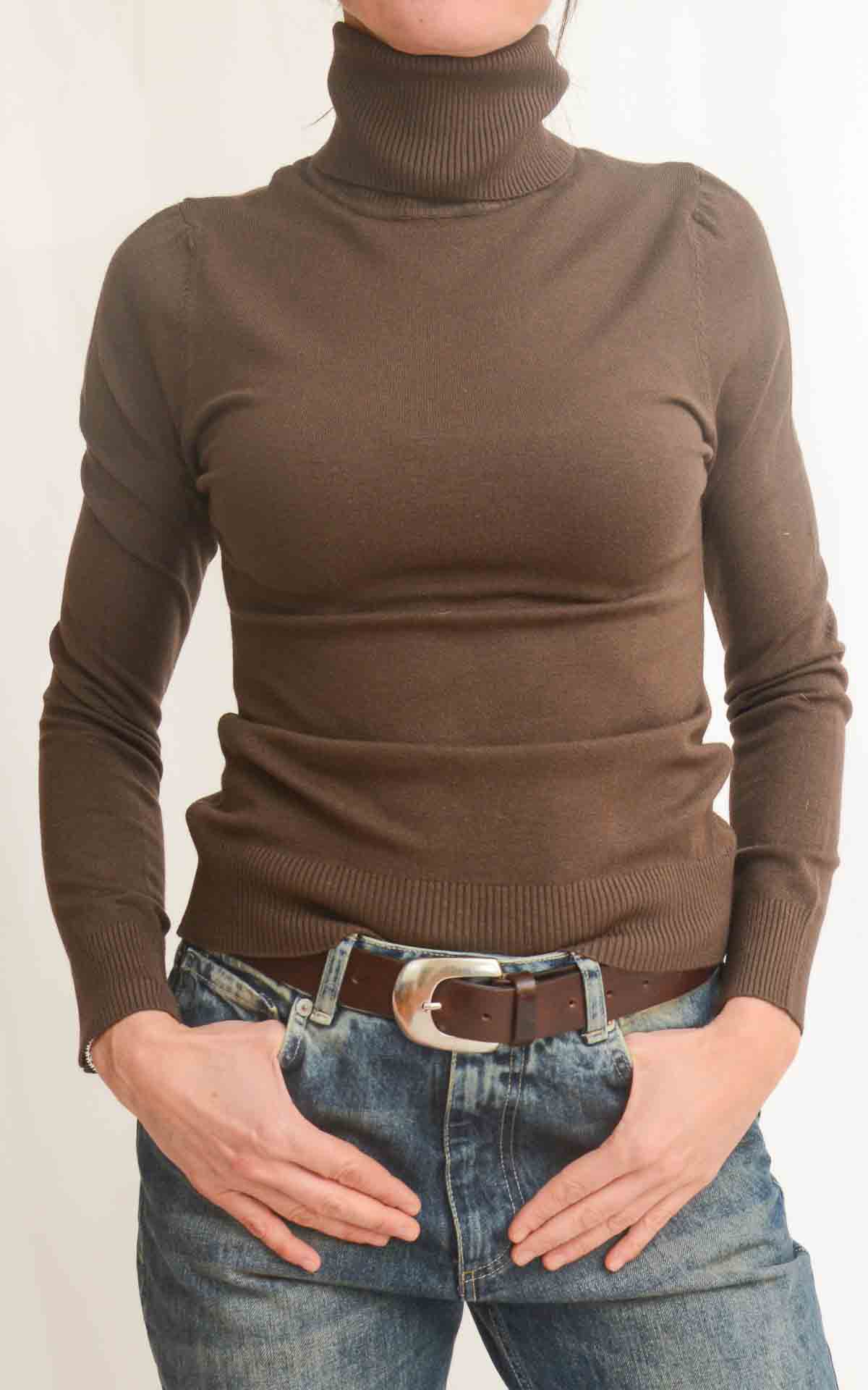 SUSYMIX - Maglia collo alto - MORO