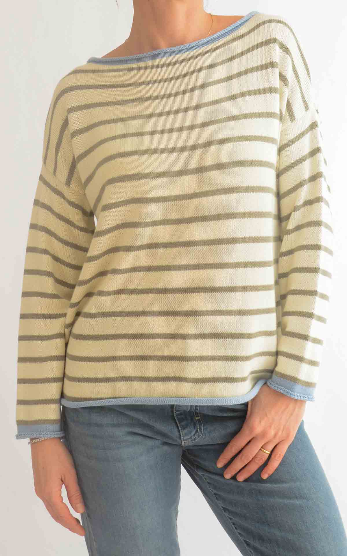 OFF-ON – Maglia righe – BEIGE