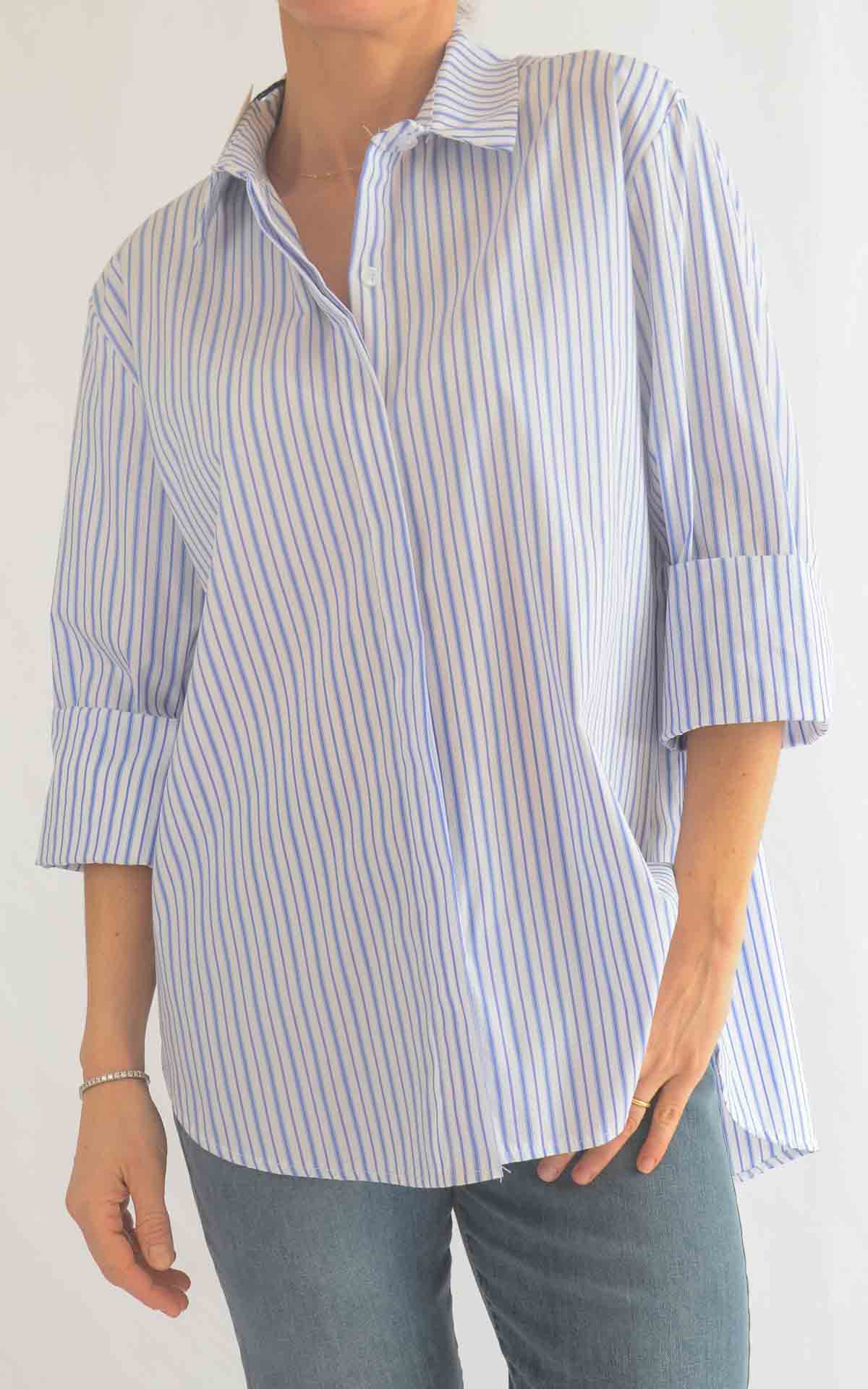 OFF-ON – Camicia a righe – AZZURRO