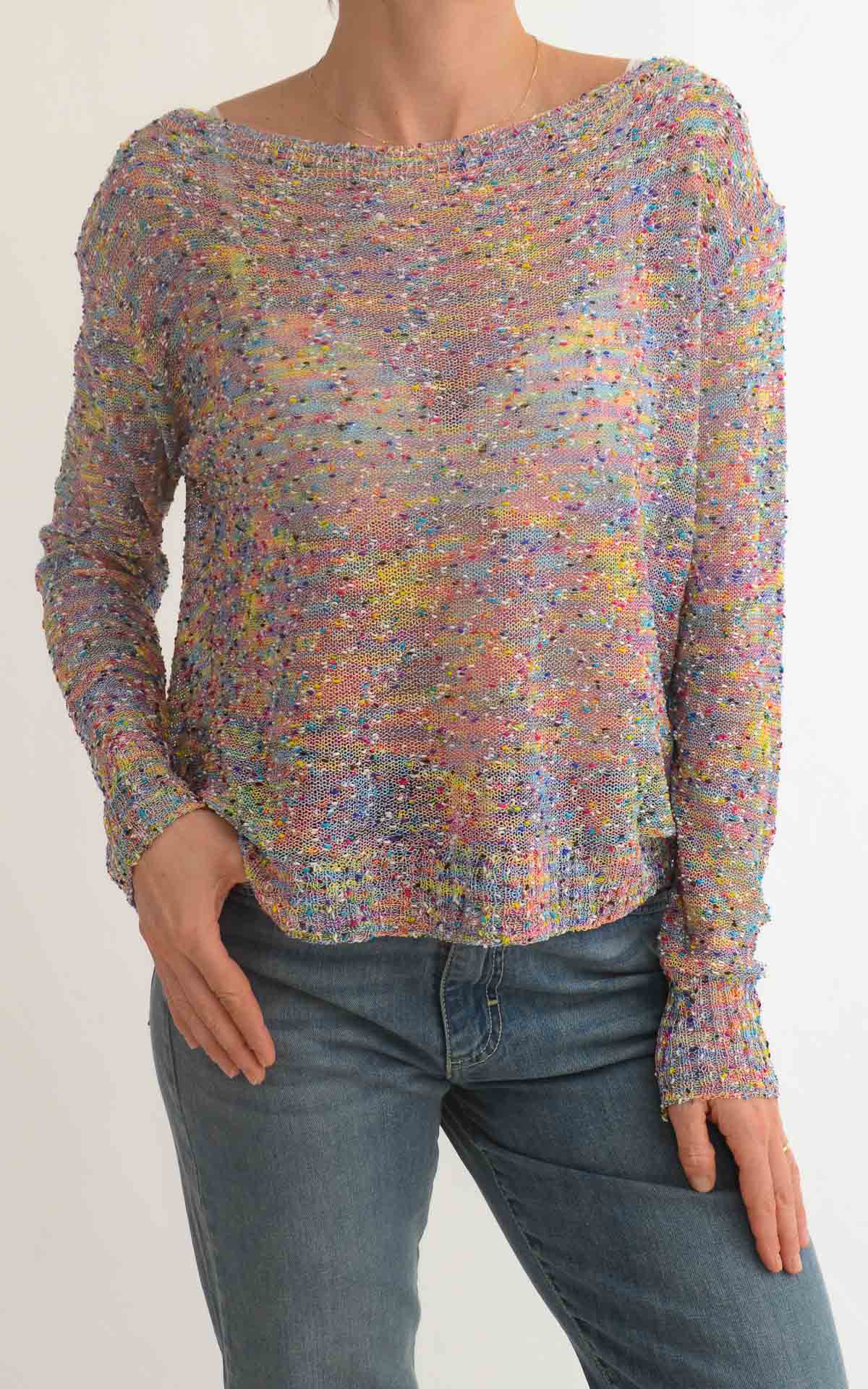 OFF-ON – Maglia nodini – AZZURRO/LILLA