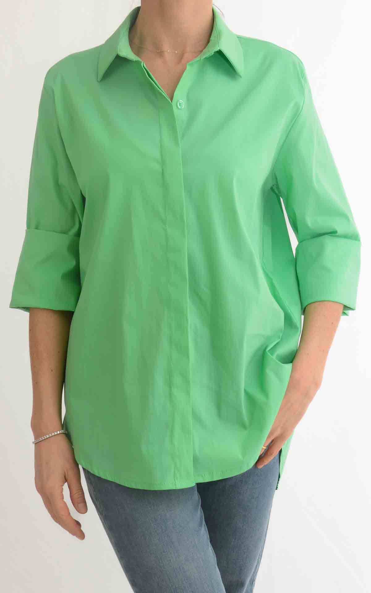 OFF - ON - Camicia tinta unita - VERDE