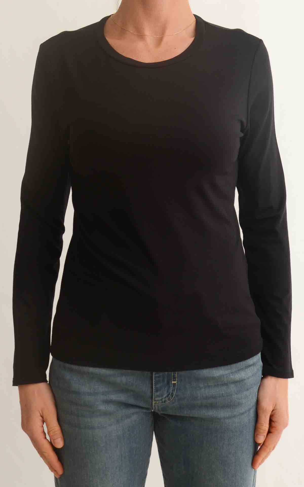 INITIAL - T-Shirt tinta unita - NERO