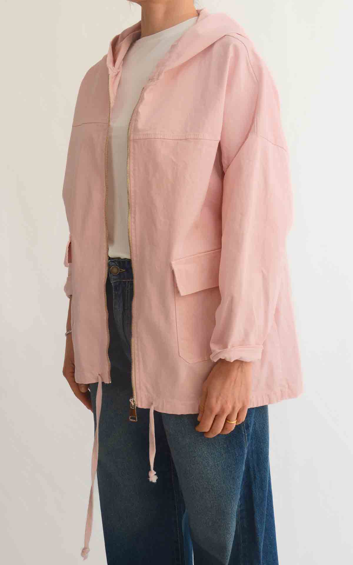 OFF-ON - Giacca cappuccio lunga - ROSA