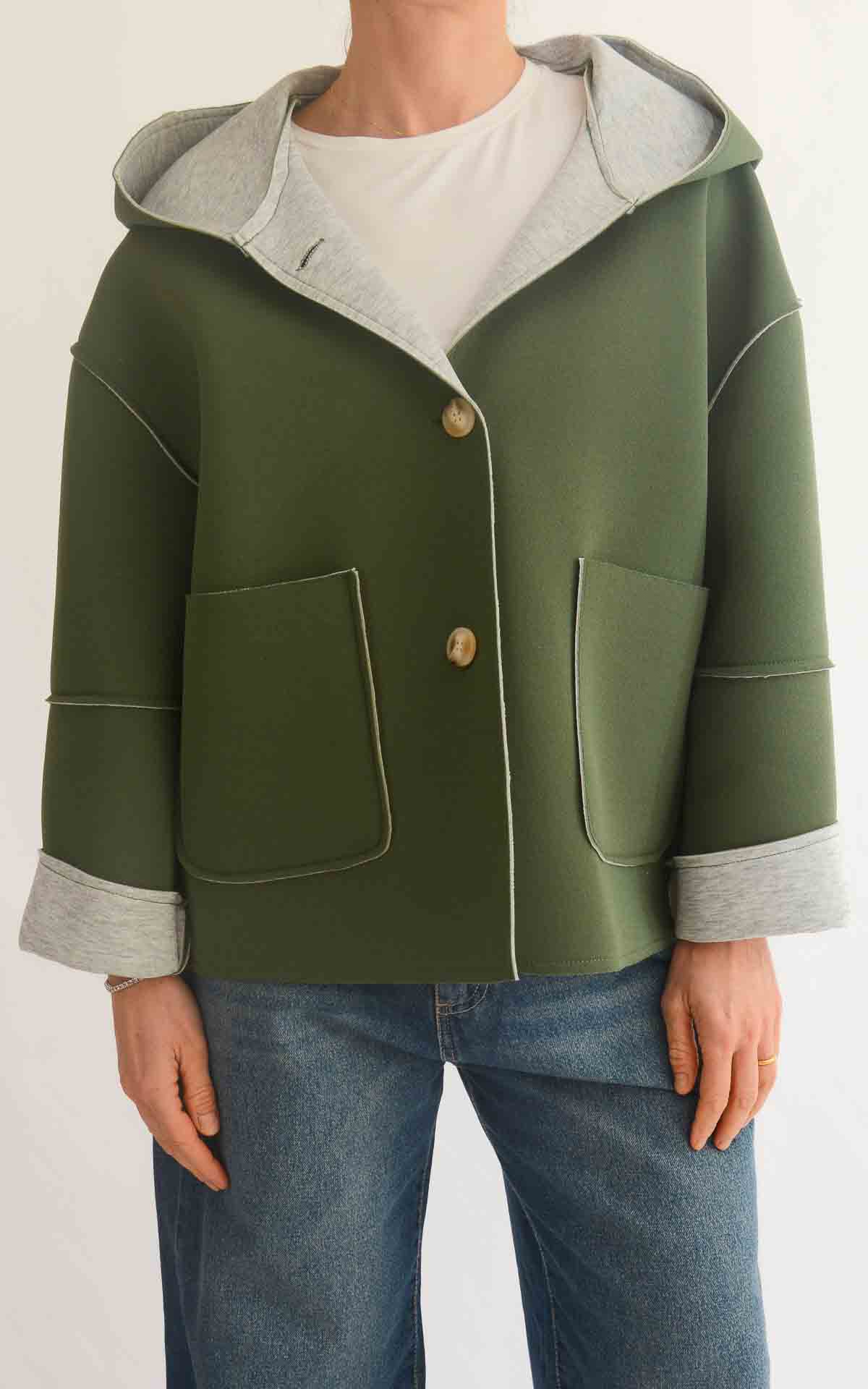 OFF-ON – Giacca in neoprene – VERDE MILITARE