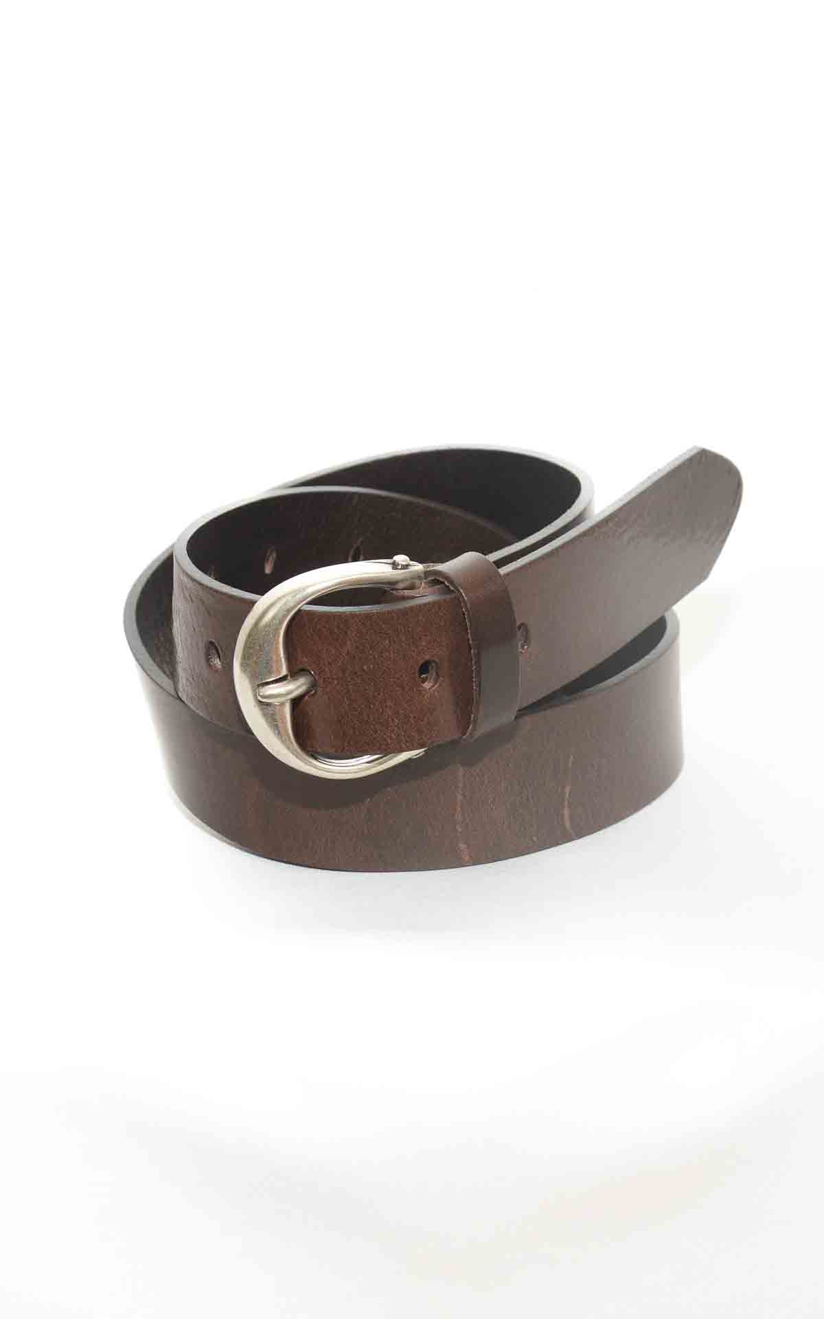 SUSYMIX – Cintura in pelle fibbia argento – MORO