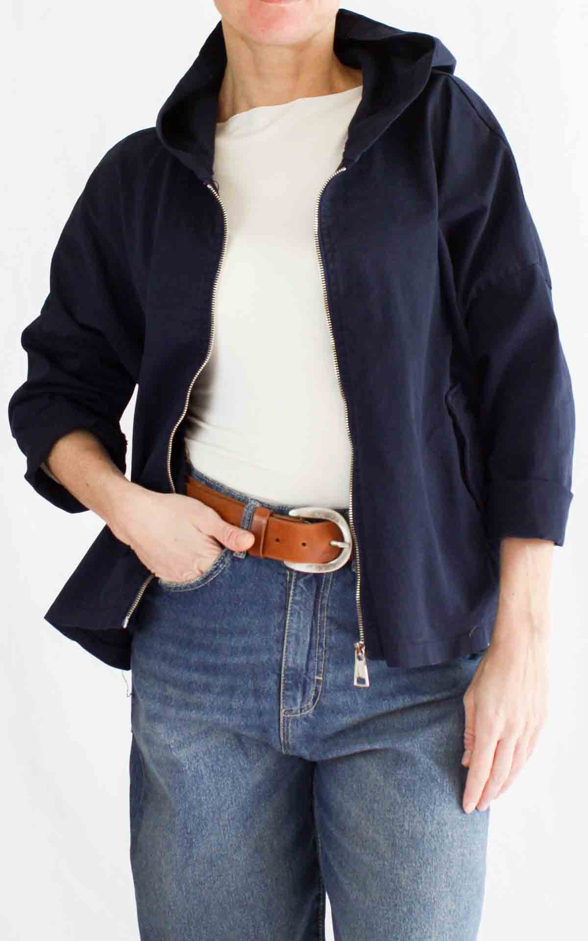 OFF-ON - Giacca cappuccio corta - BLU