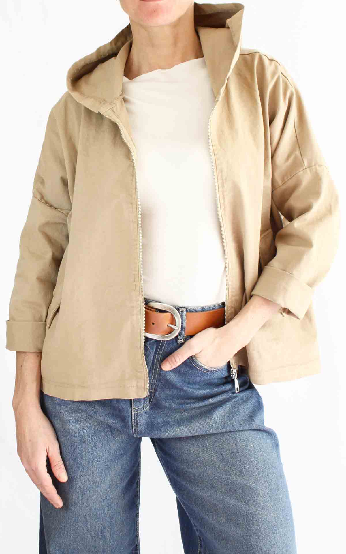 OFF-ON - Giacca cappuccio corta - BEIGE