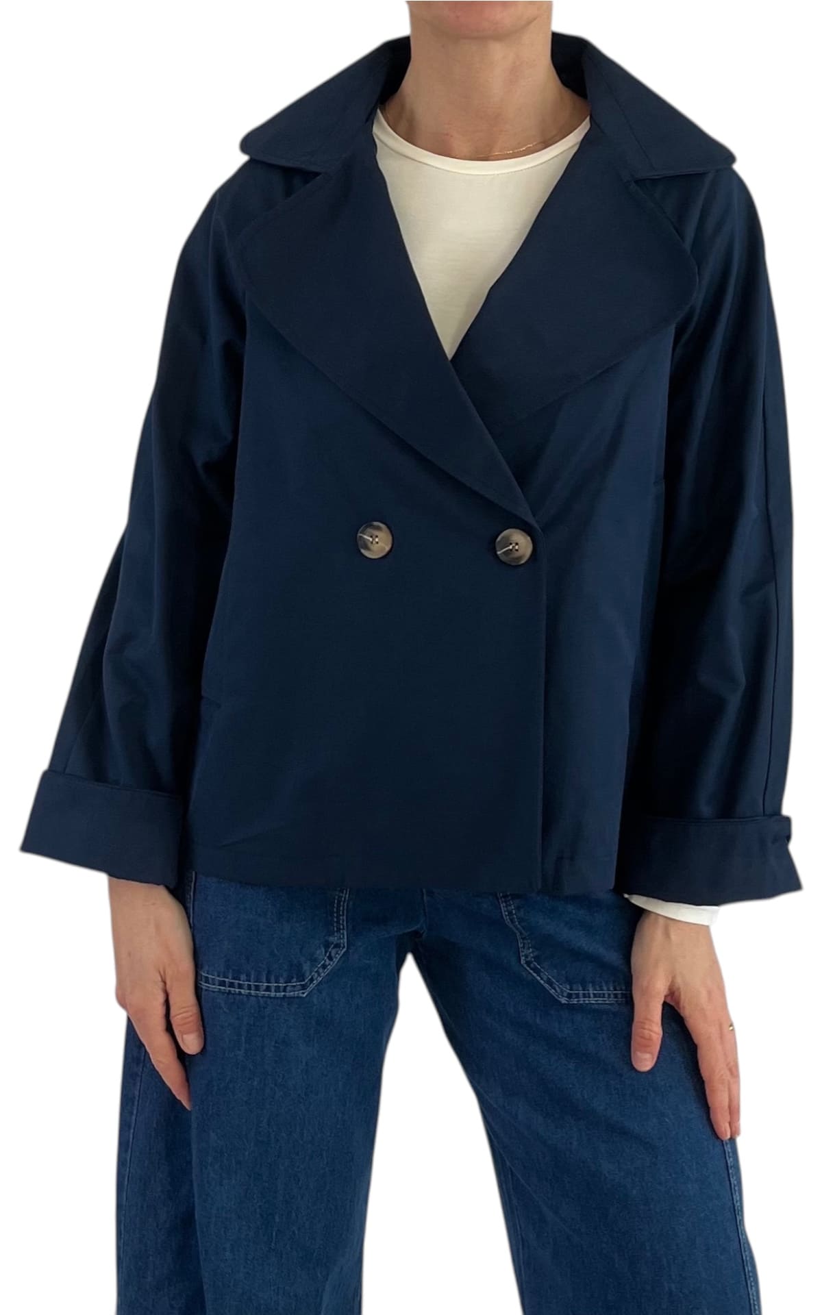 OFF-ON – Giacca trench corta – BLU