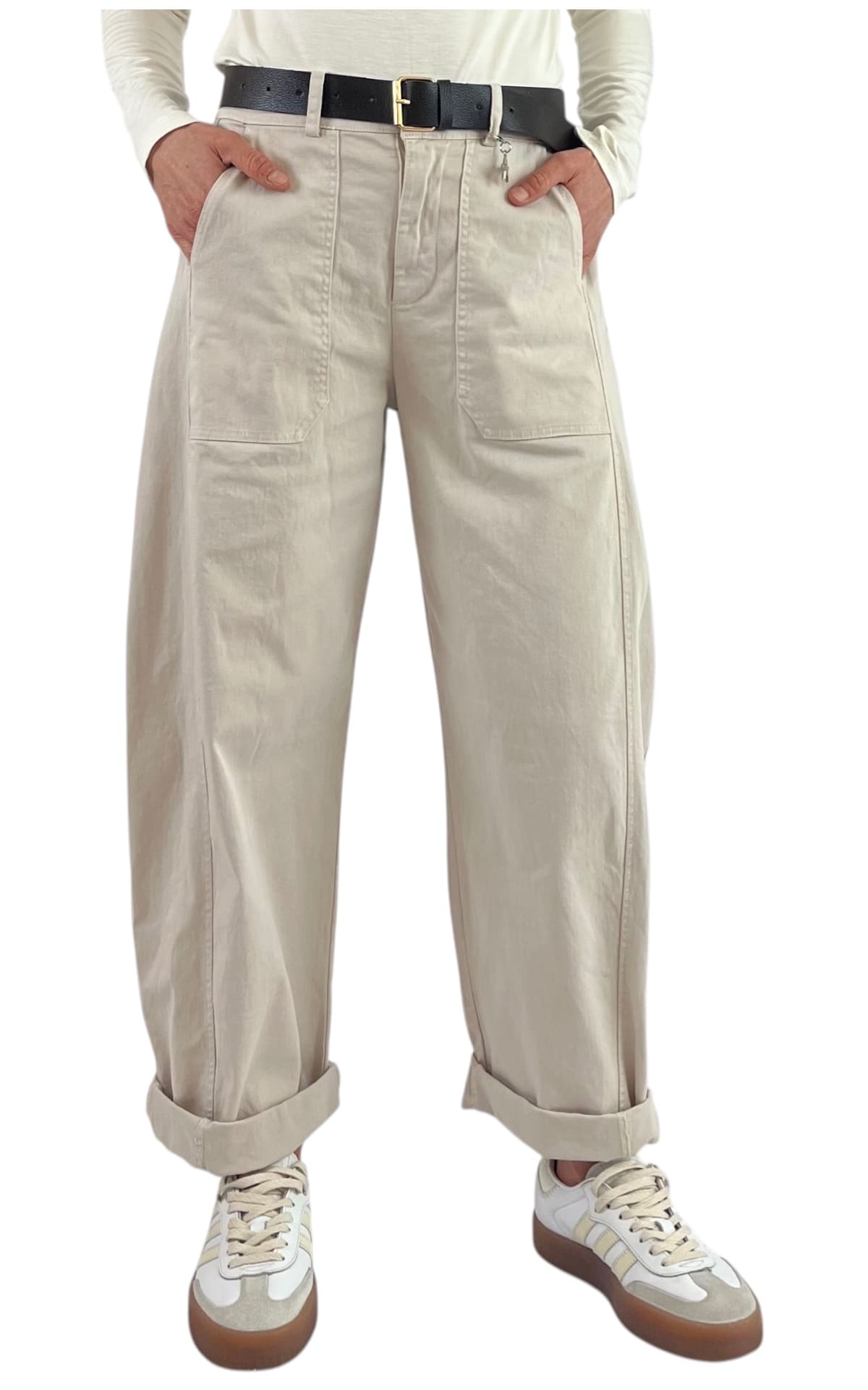 SUSYMIX - Pantalone ovetto con elastico - SABBIA