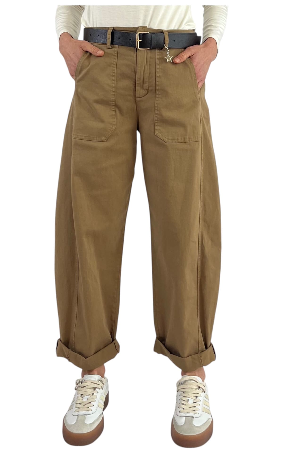 SUSYMIX - Pantalone ovetto con elastico - CAMMELLO