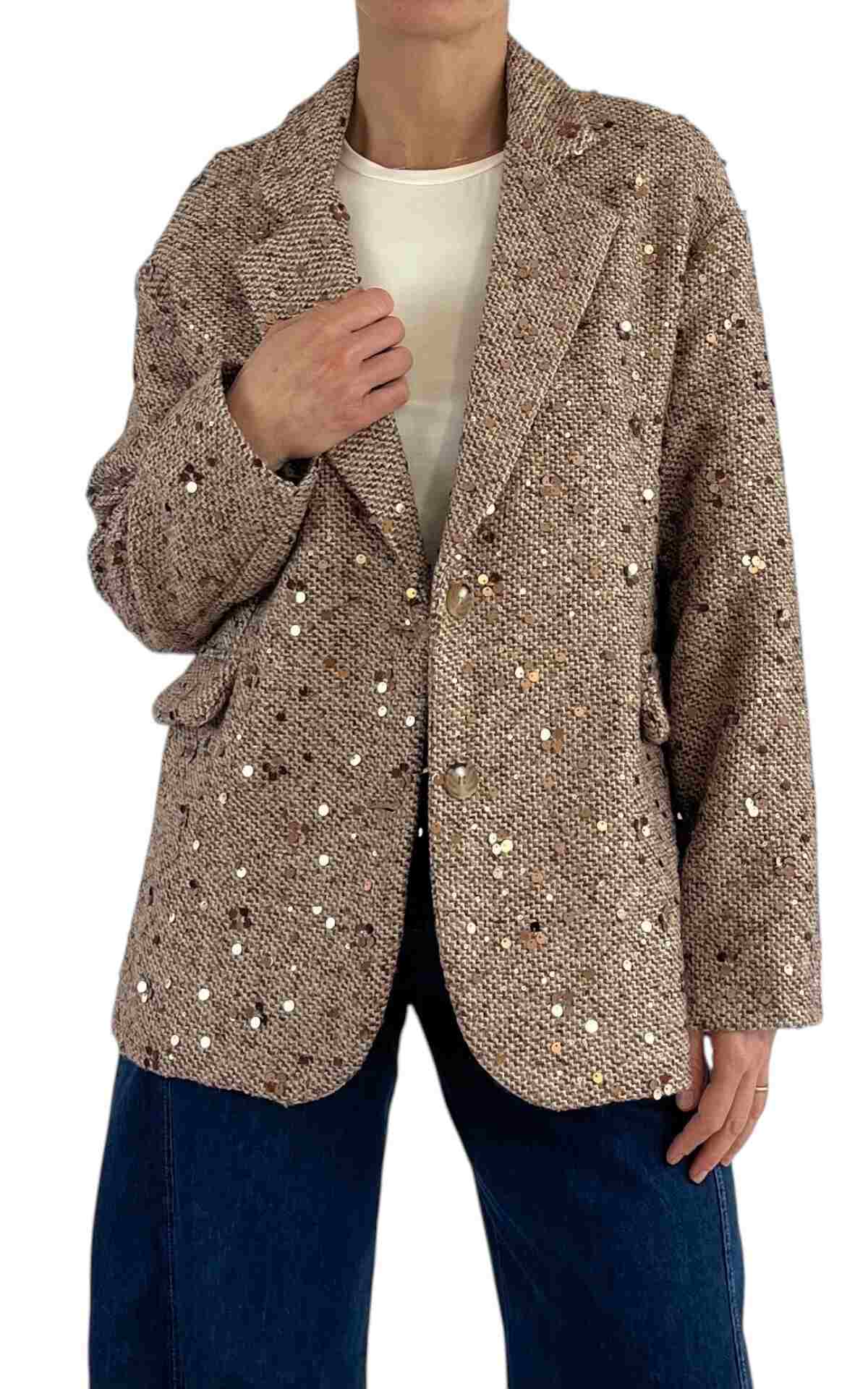 OFF-ON – Giacca paillettes – BEIGE