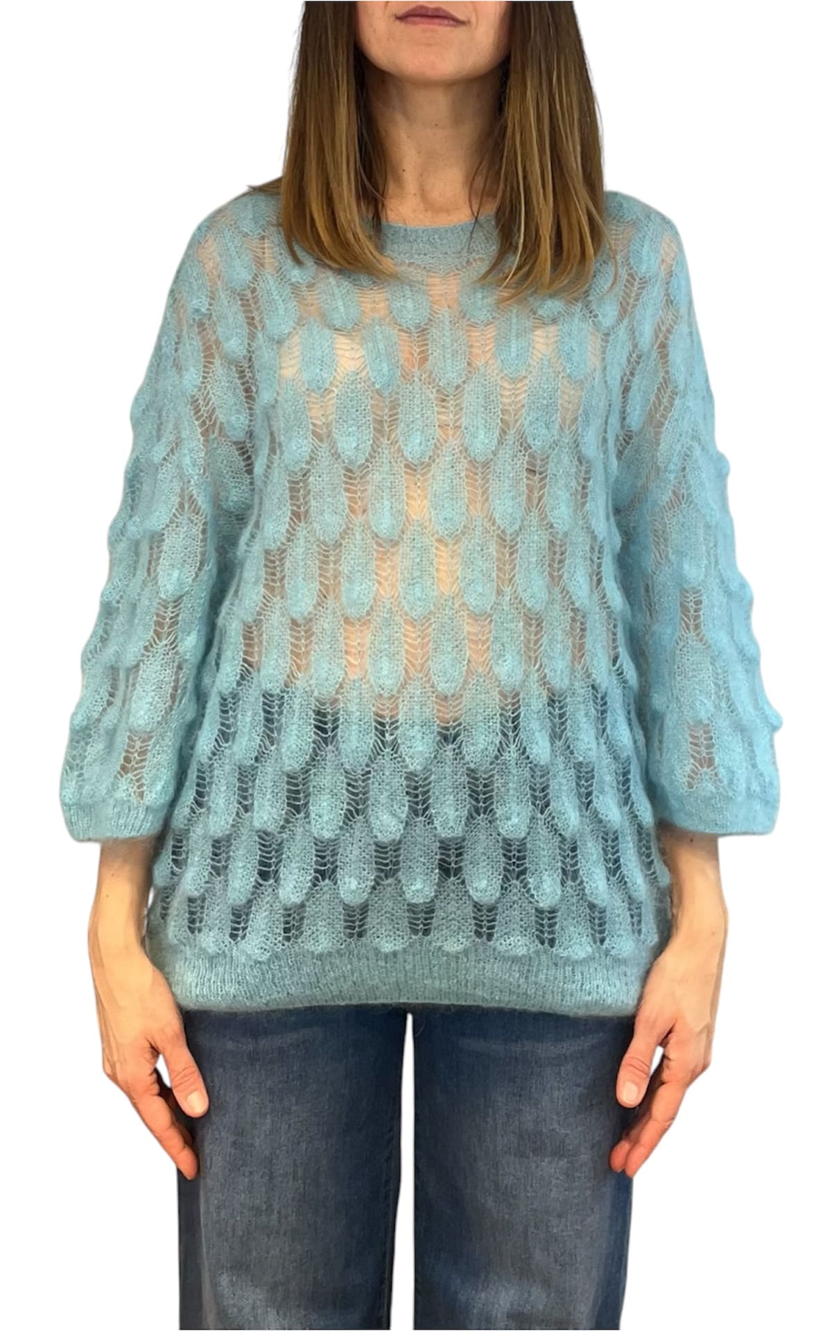 OFF-ON - Maglia pavone - CELESTE