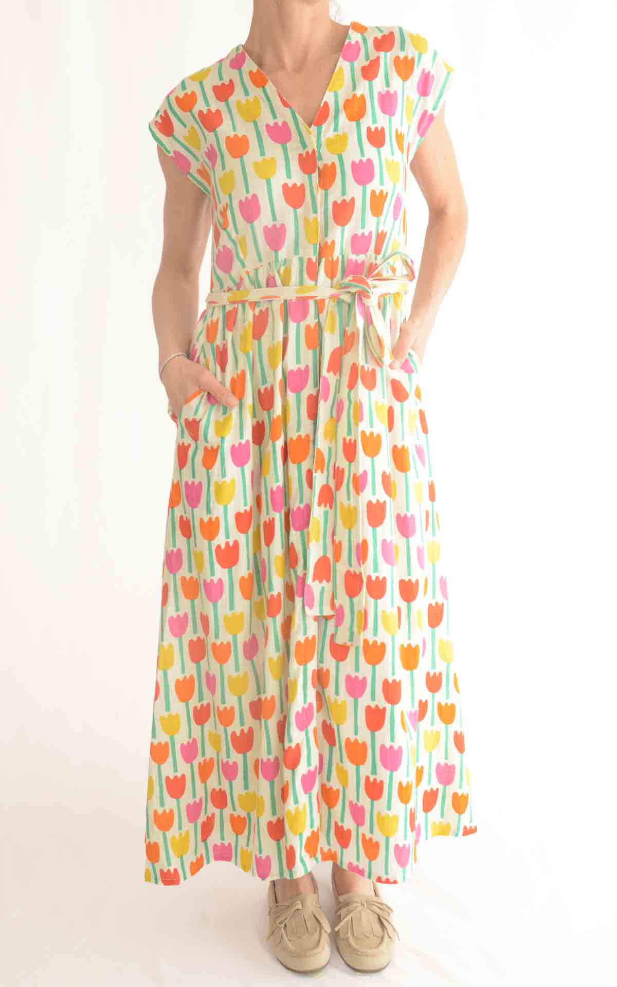 COMPAÑÍA FANTÁSTICA – Abito tulipani – GIALLO/ARANCIO