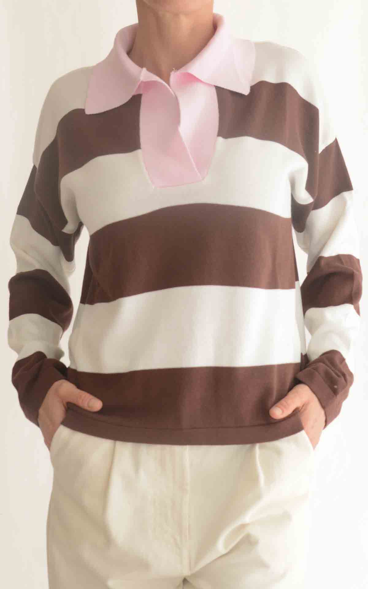 SUSYMIX – Maglia polo rigata – MORO