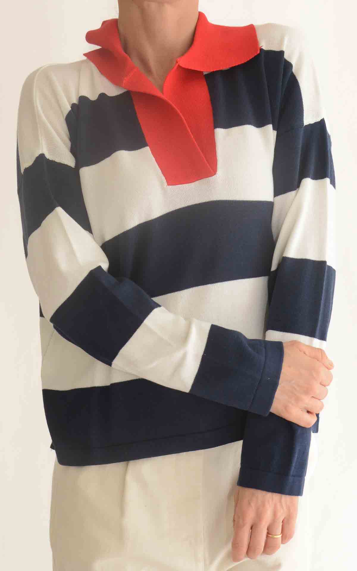 SUSYMIX – Maglia polo rigata – BLU