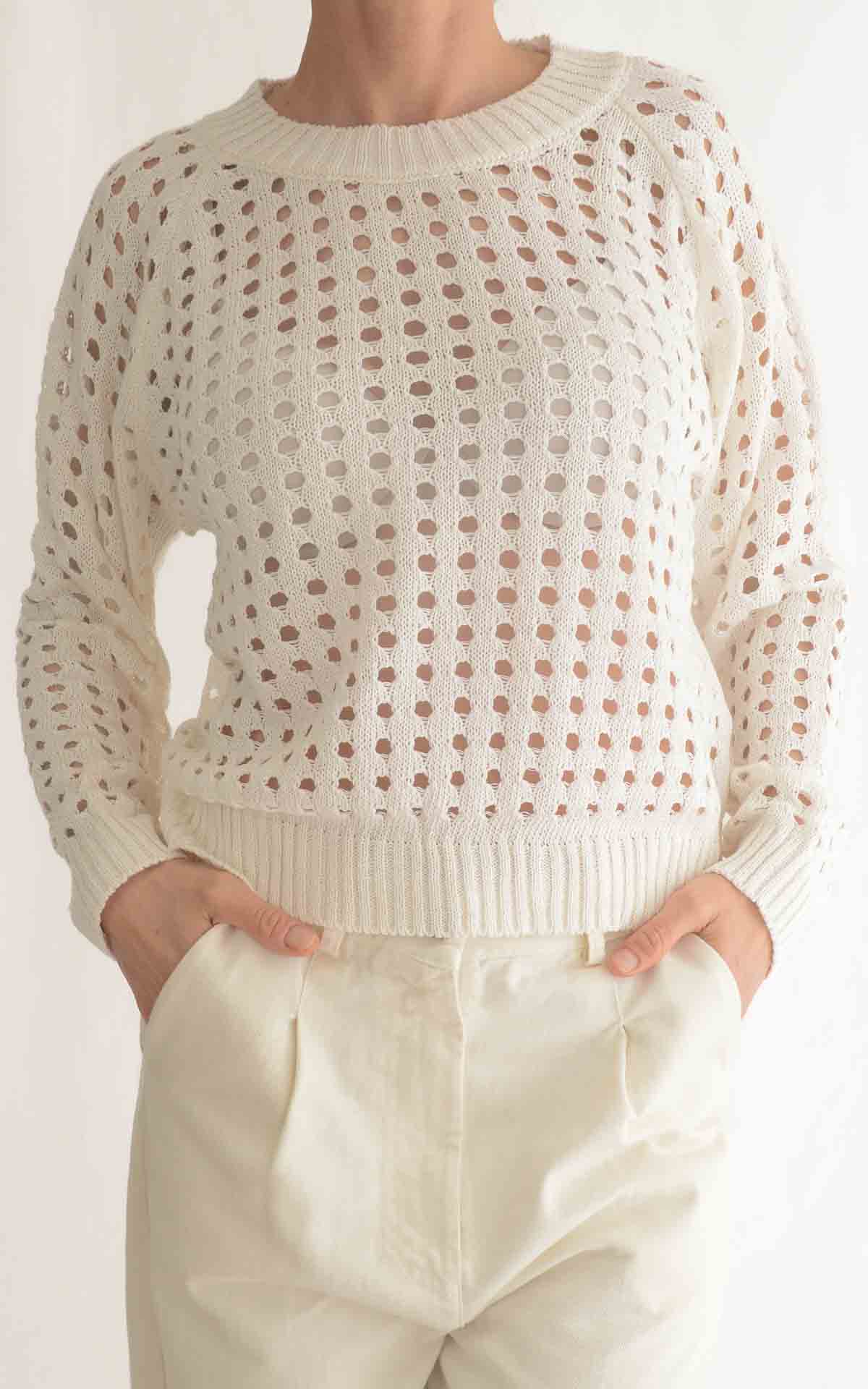 SUSYMIX - Maglia traforata - AVORIO