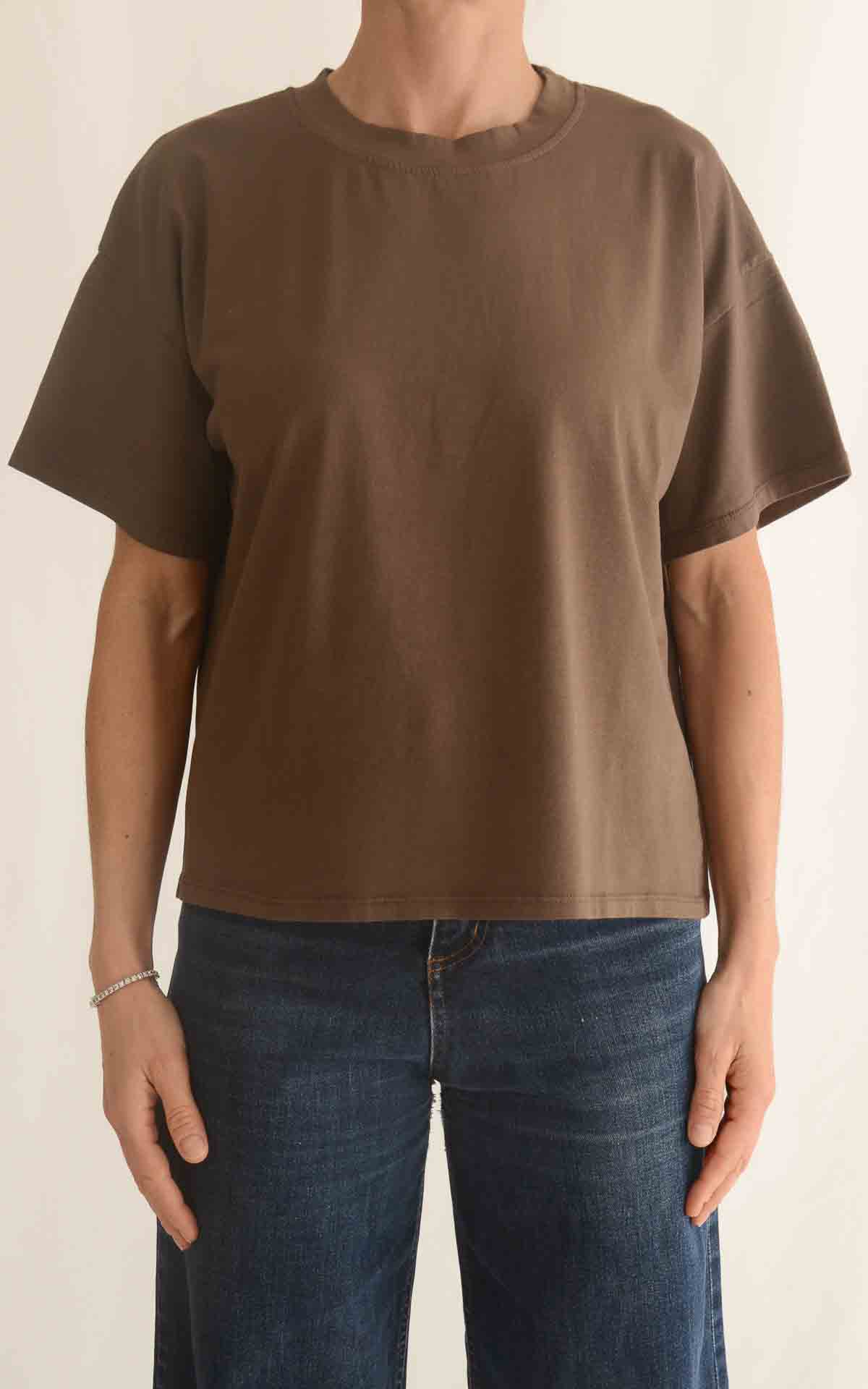 SUSYMIX – T-shirt scatoletta mezza manica – CIOCCOLATO