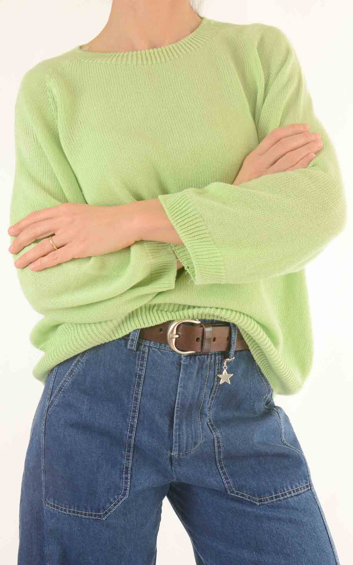 OFF-ON - Maglia filo manica 3/4 - VERDE MELA