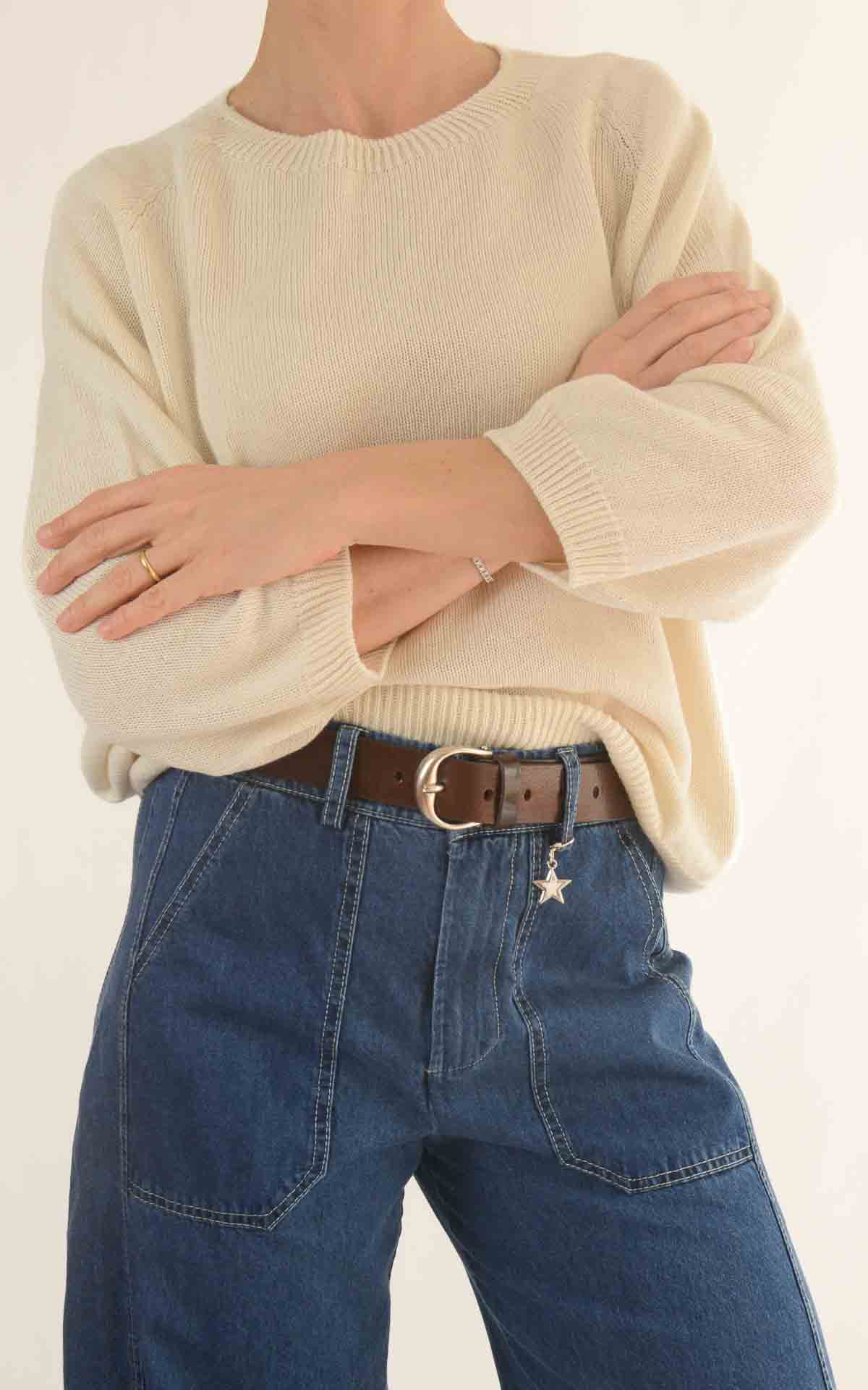 OFF-ON - Maglia filo manica 3/4 - BURRO