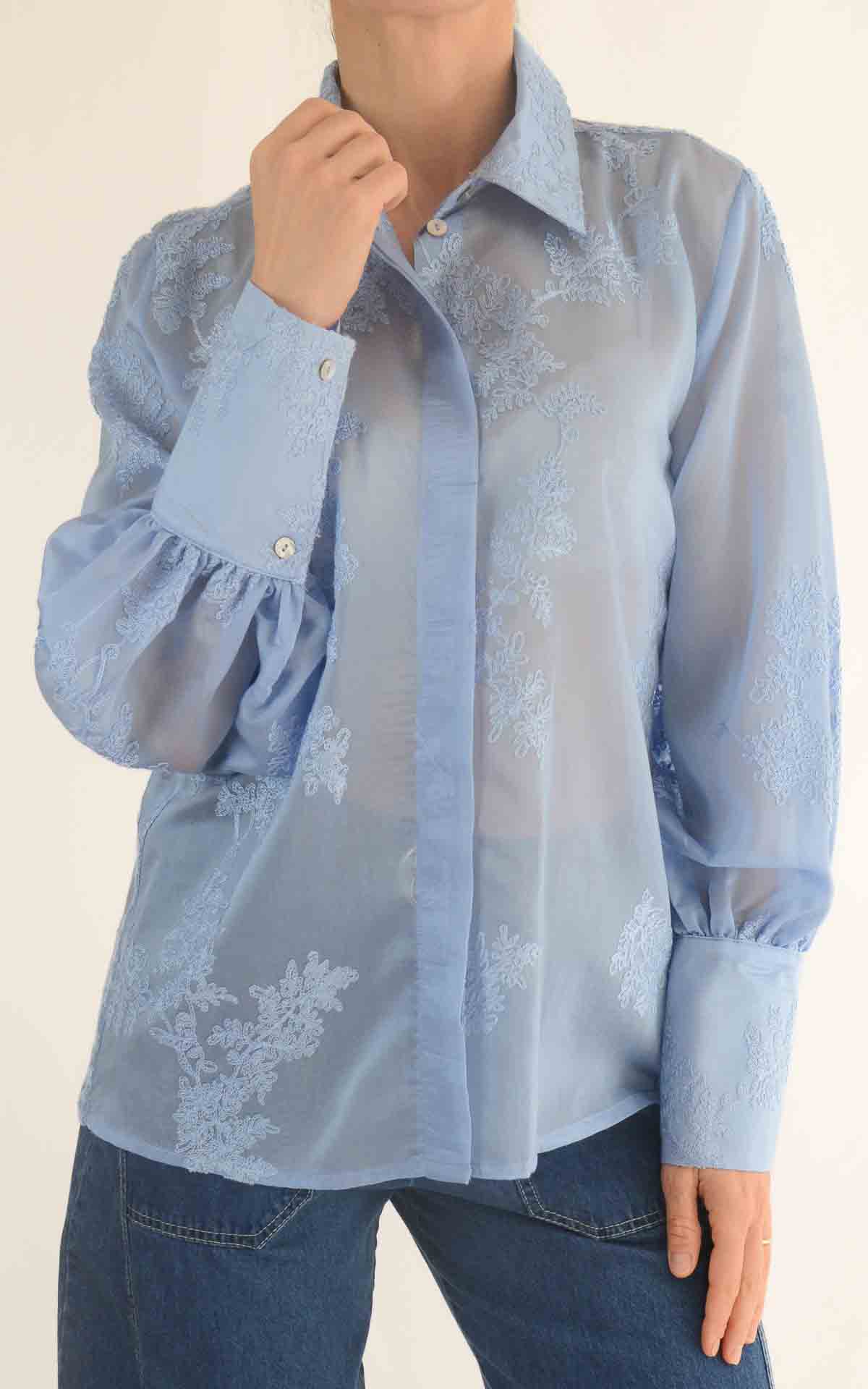 ECO – Camicia con ricami – POLVERE