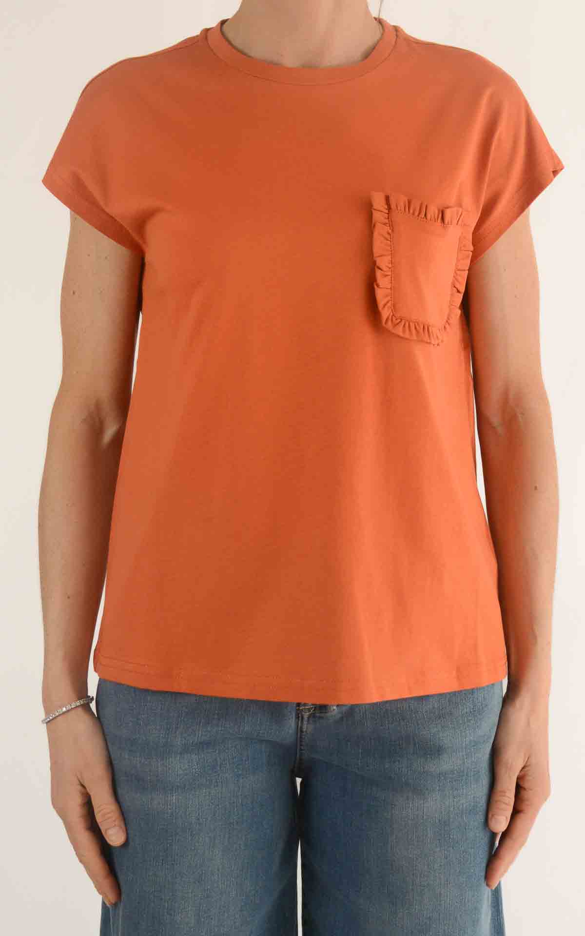COMPAÑÍA FANTÁSTICA – Maglia con taschino – ARANCIO