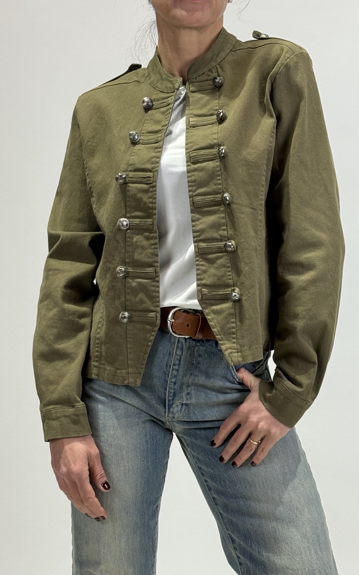 SUSYMIX - Giacca cotone con bottoni - VERDE MILITARE